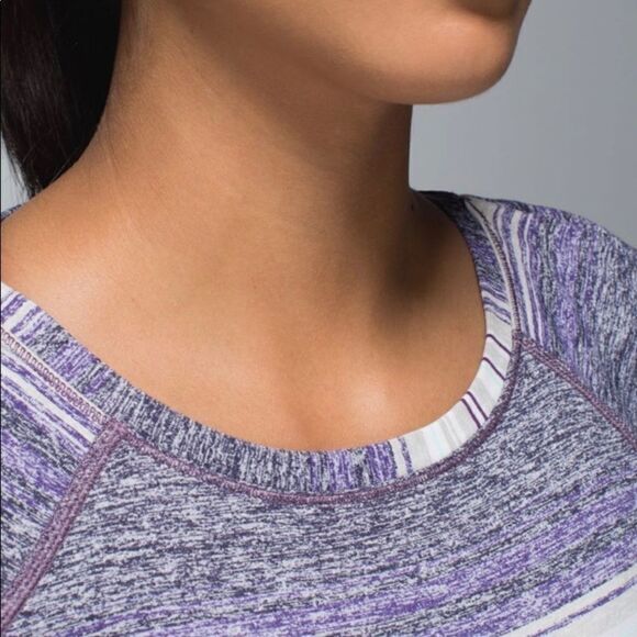 Lululemon Race Your Pace Striped Long Sleeve Athletic Active Top 2 - Picture 5 of 11